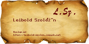 Leibold Szolón névjegykártya